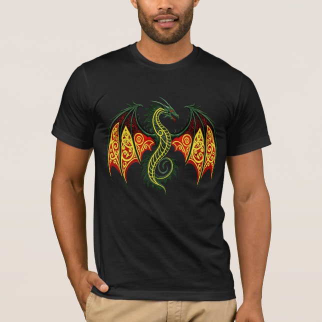 Camiseta Fantasía Flying Dragon Wings Mythtic Animal (Anverso)