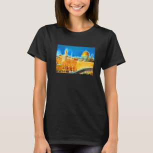 Camiseta Fantasía Fractal Vista Del Muro Occidental De Jeru