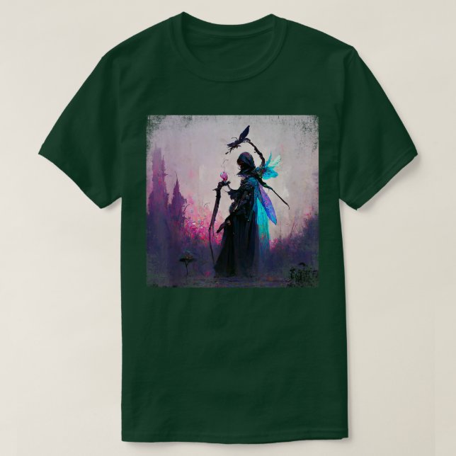 Camiseta Fantasía Gótica Bruja Angler Faery Mage Woods Hada (Diseño del anverso)