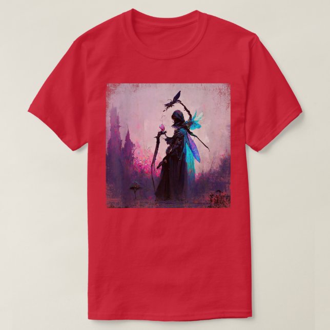 Camiseta Fantasía Gótica Bruja Angler Faery Mage Woods Hada (Diseño del anverso)
