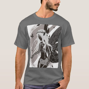 Camiseta Fantasía Gótico de Muerte Skeleton Fairy Estética 