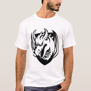 Camiseta Fantasía Gráfica del Dragón Negro