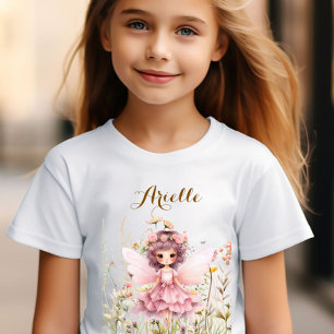 Camiseta Fantasia Hada flor silvestre pastel
