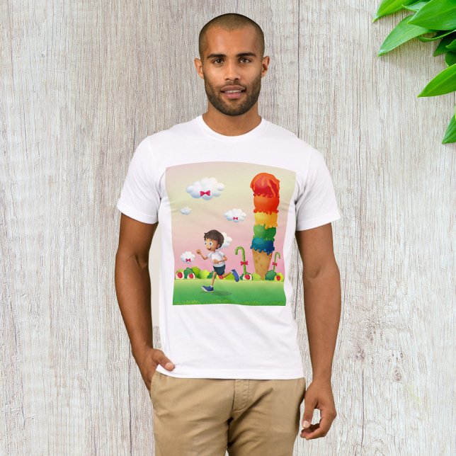 Camiseta Fantasía helado conejo con niño en carrera feliz (Subido por el creador)