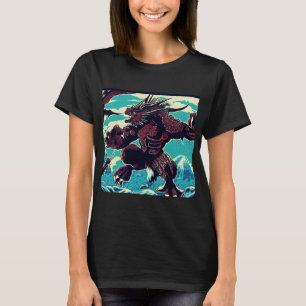 Camiseta Fantasía Kaiju Anime - Woodcut 3