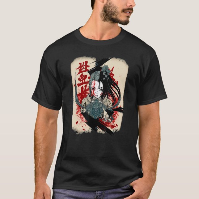 Camiseta Fantasía Kuchisake en la batalla entre el bien y e (Anverso)