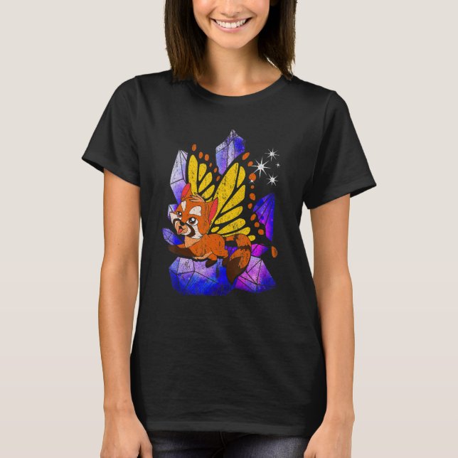 Camiseta Fantasía Mariposa Cristales Cute Animal Red Panda (Anverso)