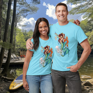 Camiseta Fantasía Mermaid Tile Verde azulado