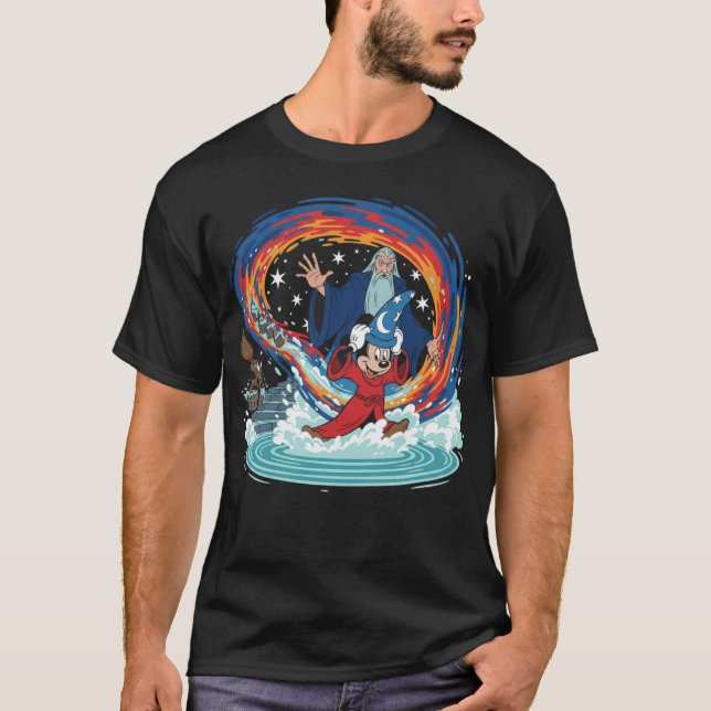 Camiseta Fantasia Mickey Mouse Sorcerers Apprentice Retro f (Anverso)
