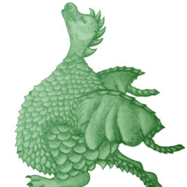 Camiseta fantasía mítica criatura dragón verde lindo