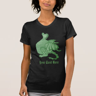 Camiseta fantasía mítica criatura dragón verde lindo