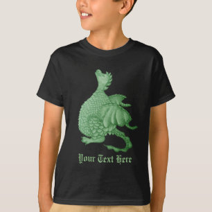 Camiseta fantasía mítica criatura dragón verde lindo
