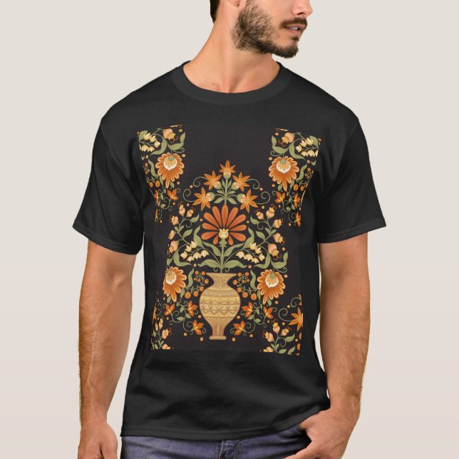 Camiseta Fantasía mogol: Opulencia floral retro (Anverso)