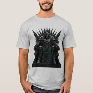 Camiseta Fantasía oscura guerrero arte gótico verde oscuro