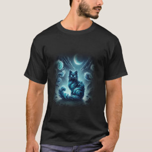 Camiseta Fantasía oscura psicodélica gato de agua críptido 