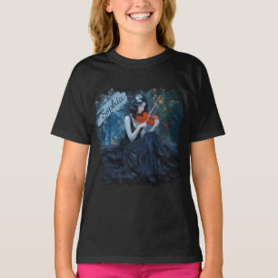 Camiseta Fantasía oscura violinista gótico en el Jardín de 