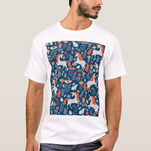 Camiseta Fantasía popular: Unicornios, conejos, aves