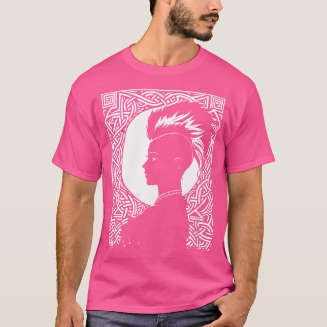 Camiseta Fantasía post Punk caverna de arte tribal celta (Anverso)