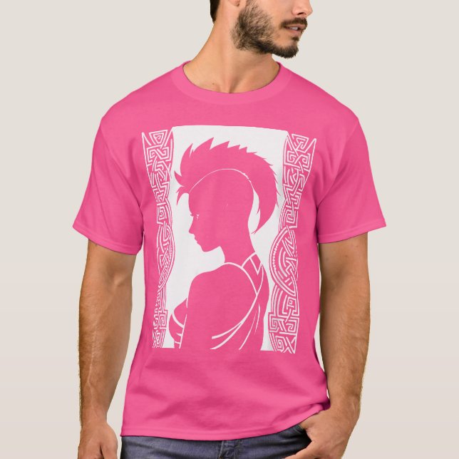 Camiseta Fantasía post Punk caverna de arte tribal celta (Anverso)