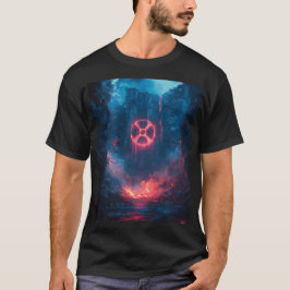 Camiseta Fantasía Red Radioactive Symbol Digital Art