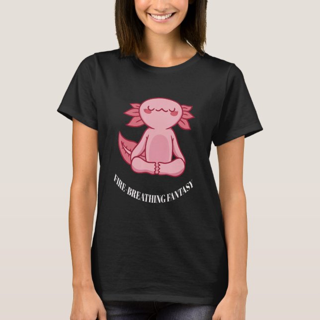Camiseta Fantasía Respiratoria Cute Gracioso Yoga Dragon Pr (Anverso)
