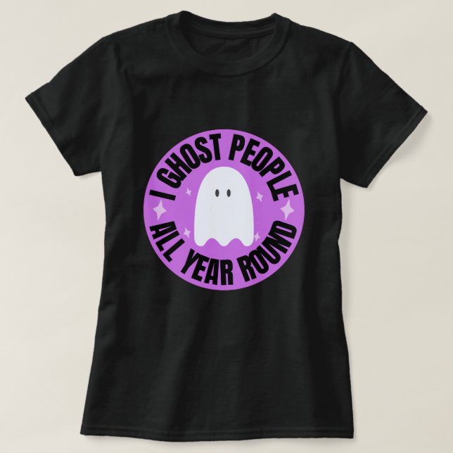 Camiseta Fantasma A La Gente Todo El Año Fantasma Gracioso (Diseño del anverso)