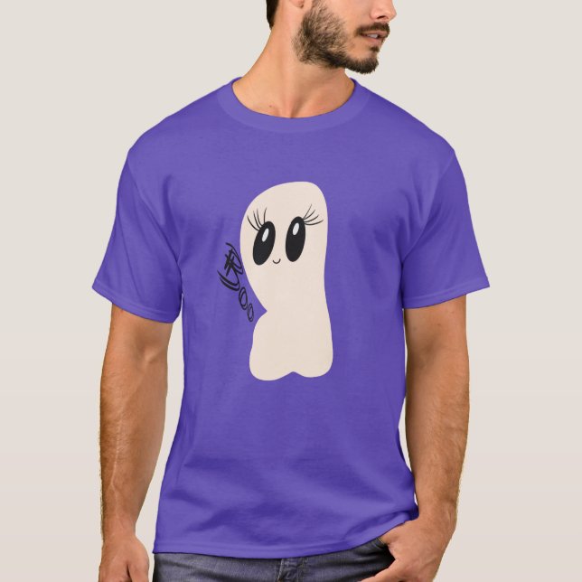 Camiseta Fantasma Adorable Bruja Morado (Anverso)