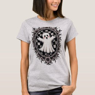 Camiseta Fantasma alegre en un marco gótico