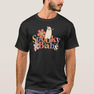 Camiseta Fantasma Babe Floral Fantasma Retro Halloween Groo