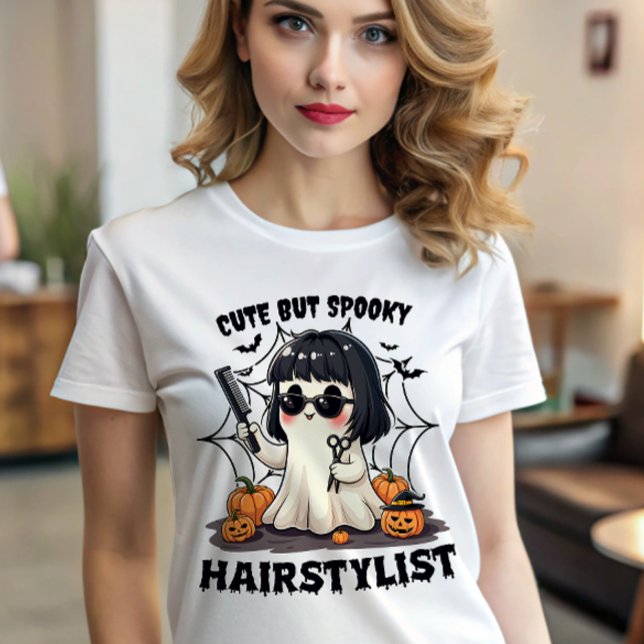 Camiseta Fantasma barbera de Halloween, un peinado hairstyl (Subido por el creador)