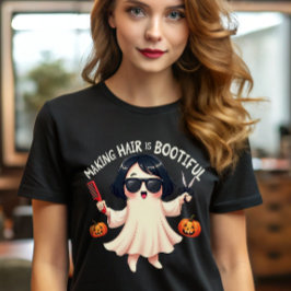 Camiseta Fantasma barbera de Halloween, un peinado hairstyl
