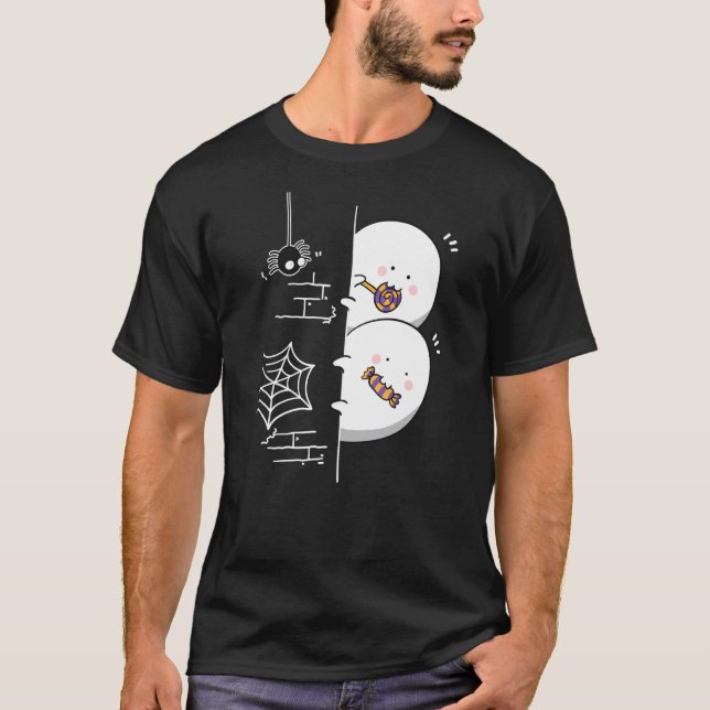 Camiseta Fantasma Boo Carnaval de Halloween Cumpleaños Chic (Anverso)