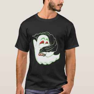 Camiseta Fantasma Boo Fumando Marihuana Thc Feliz Halloween