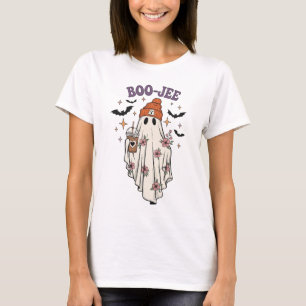 Camiseta Fantasma BOO-JEE - Café de Halloween con flores