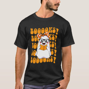 Camiseta Fantasma Boo leyendo libros bibliotecario Hallowee