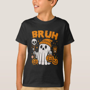 Camiseta Fantasma Bruh Halloween Retro Fantasma Truco O Tra