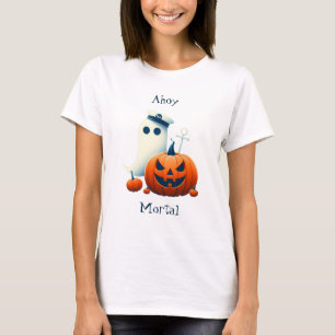 Camiseta Fantasma/calabazas de Halloween, cuestas, náuticas