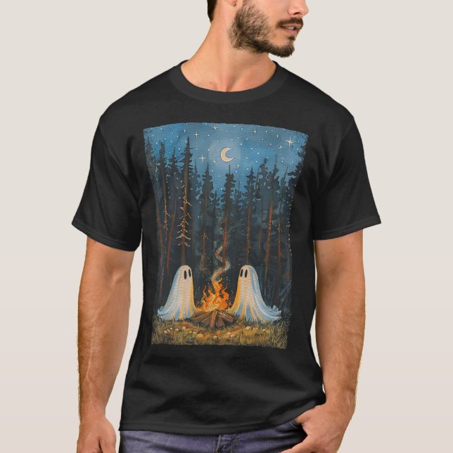 Camiseta Fantasma Campfire Camping Lover Forest Gothic Hall (Anverso)