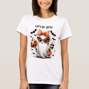 Camiseta Fantasma Chica de Halloween con café "¡Vamos Chica