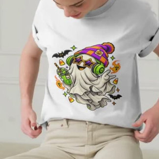 Camiseta Fantasma Colorido Adorable