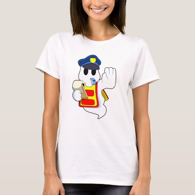 Camiseta Fantasma como oficial de policía con Silbato (Anverso)