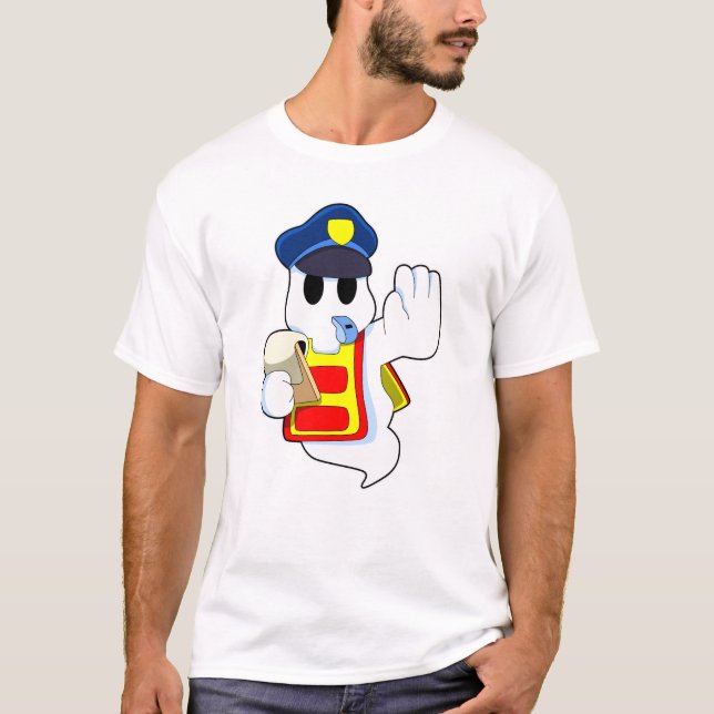 Camiseta Fantasma como oficial de policía con Silbato (Anverso)