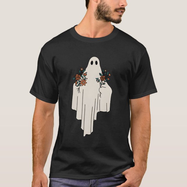 Camiseta Fantasma Con Booquetes De Flores (Anverso)
