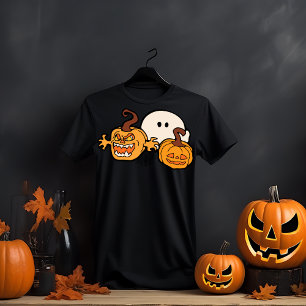 Camiseta Fantasma con calabaza asustada enfrenta Halloween