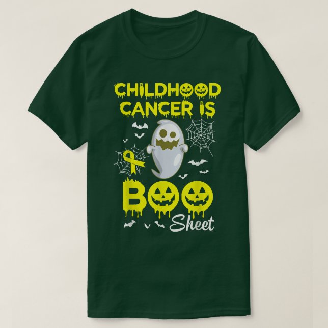 Camiseta Fantasma Con Cáncer Infantil Araña Es Ficha De Boo (Diseño del anverso)