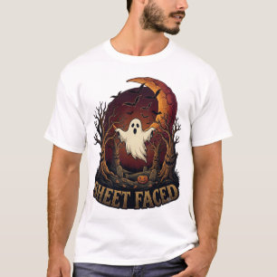 Camiseta Fantasma con Sábana Halloween Árboles Espeluznante