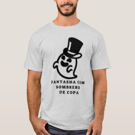 Camiseta Fantasma con sombrero superior y texto en español
