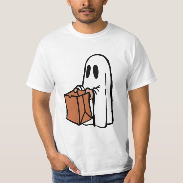 Camiseta Fantasma con truco de bolsa o tratamiento (Anverso)