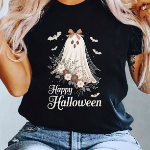 Camiseta Fantasma Coquette Halloween Flor de Halloween Fant