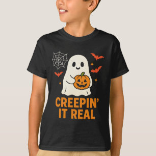 Camiseta Fantasma Creepin’ It Real con arte de calabaza de 